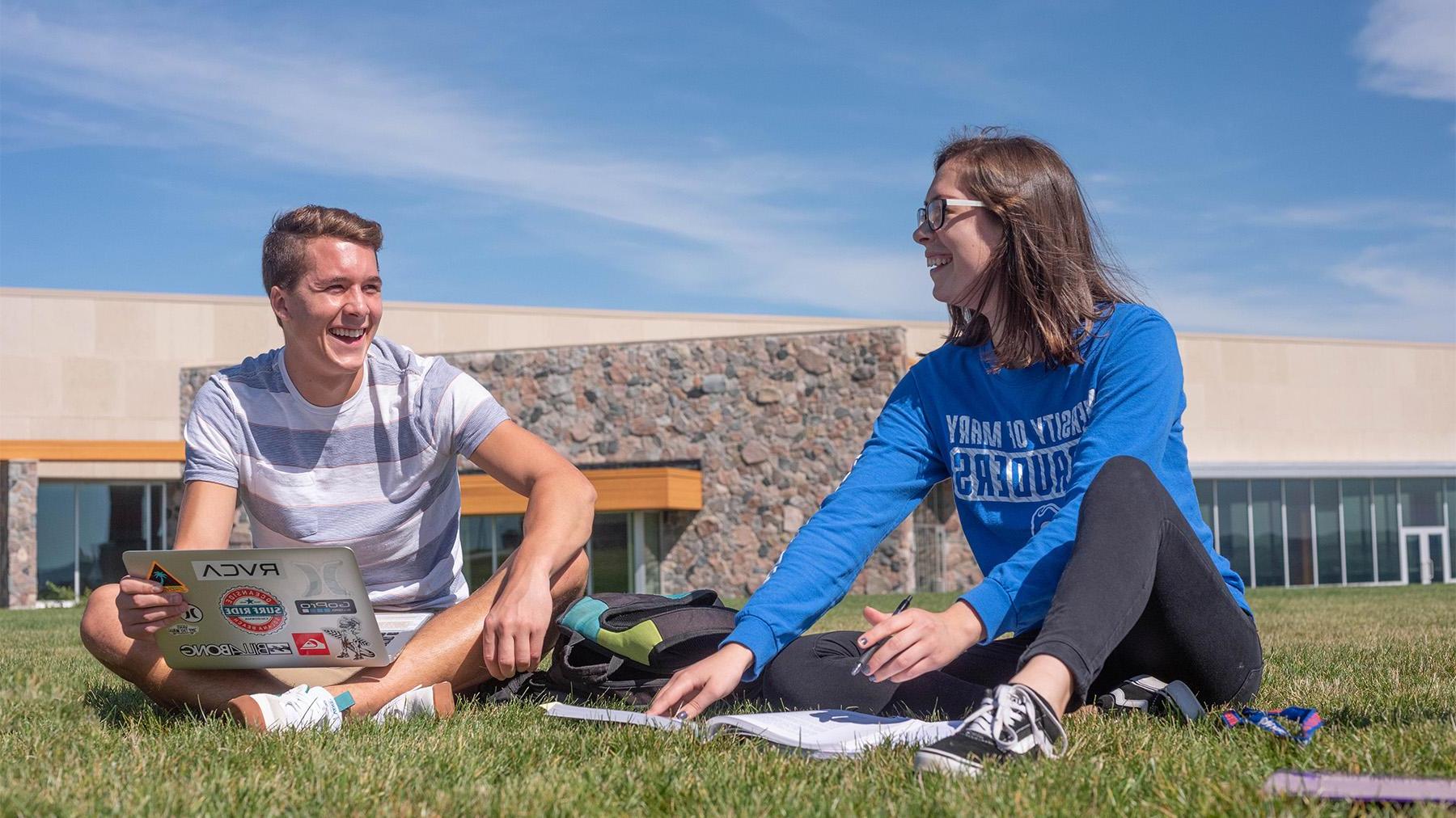 Students Studying Outside